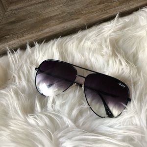 Quay x Desi High Key Black Fade Aviator Sunglasses